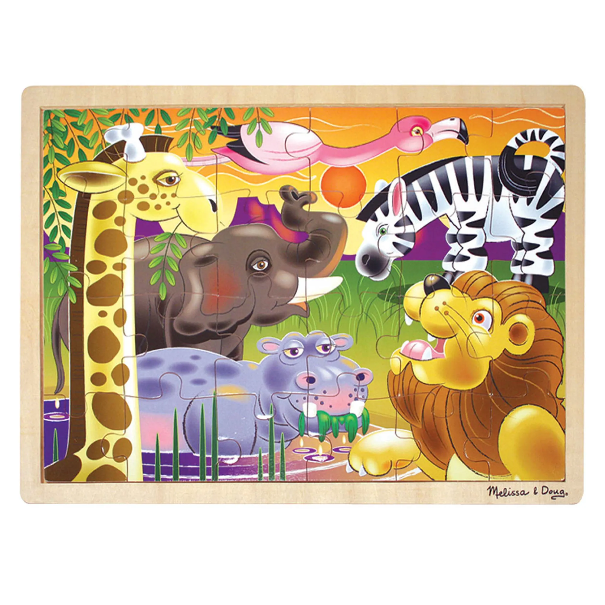 African Plains Wooden Jigsaw Puzzle - 24 Pieces>Melissa & Doug Hot