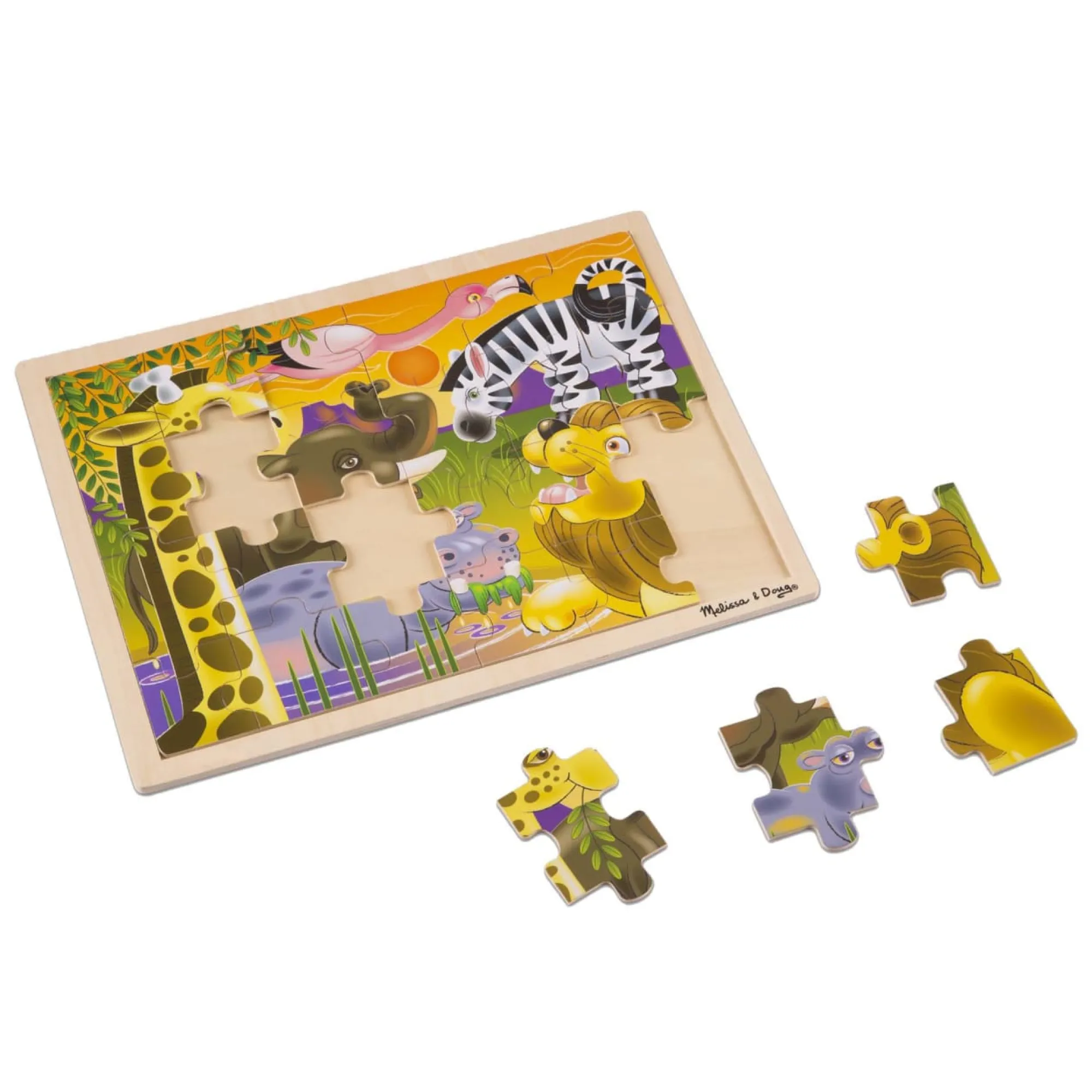 African Plains Wooden Jigsaw Puzzle - 24 Pieces>Melissa & Doug Hot