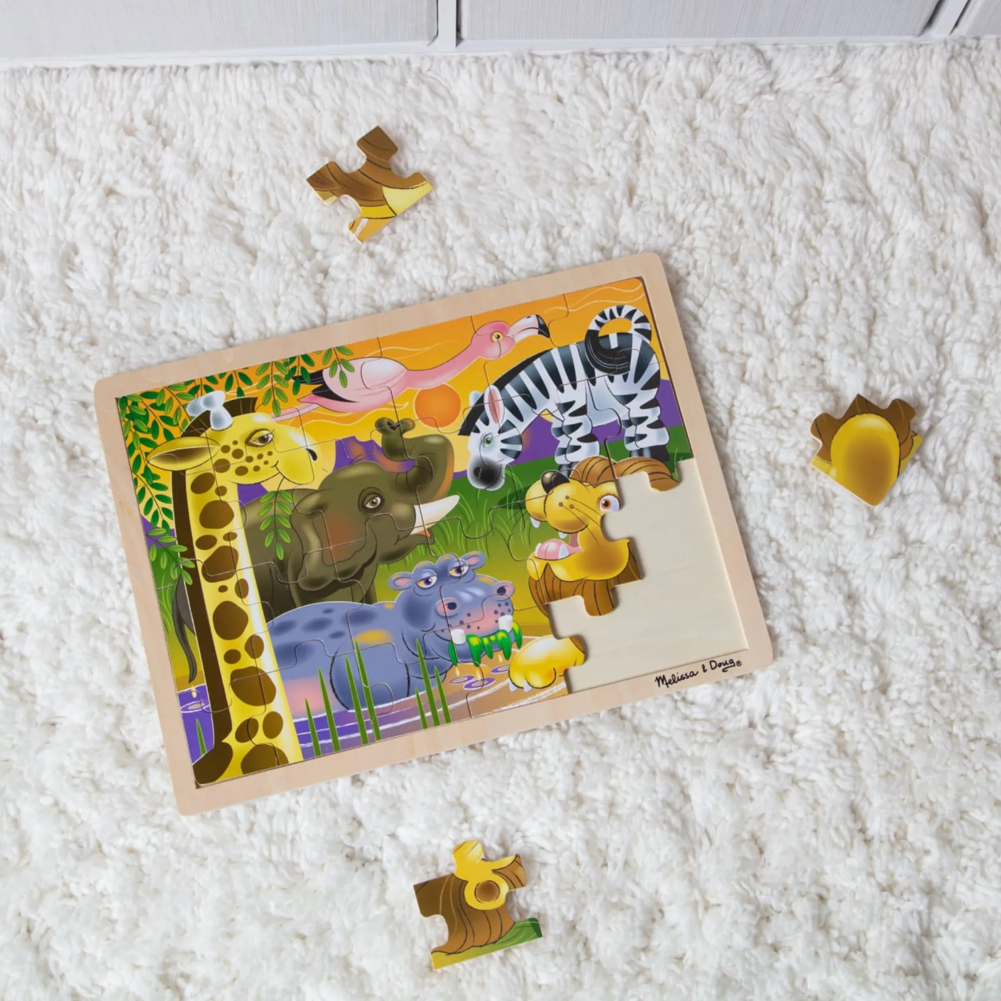 African Plains Wooden Jigsaw Puzzle - 24 Pieces>Melissa & Doug Hot