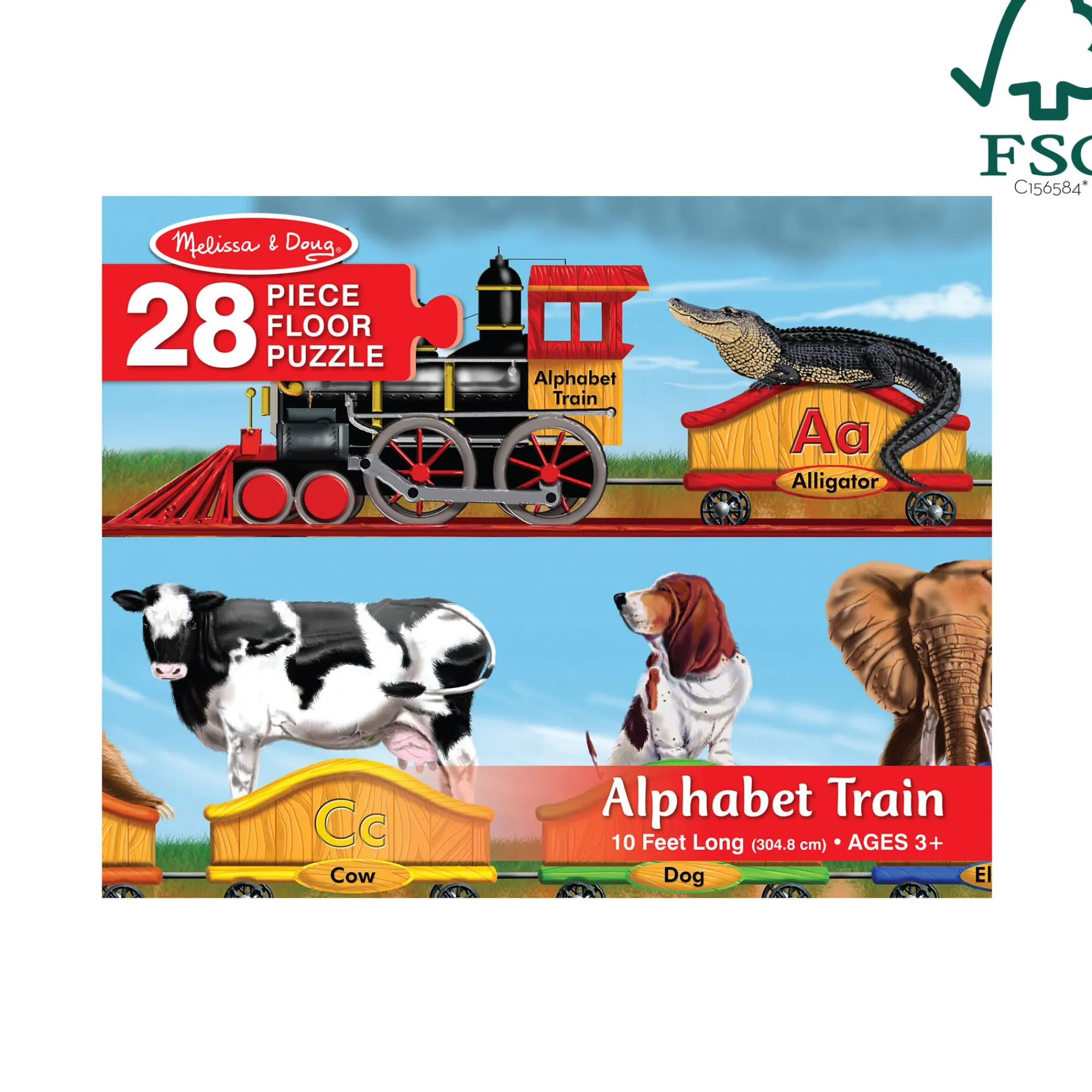 Alphabet Train Floor Puzzle - 28 Pieces>Melissa & Doug New