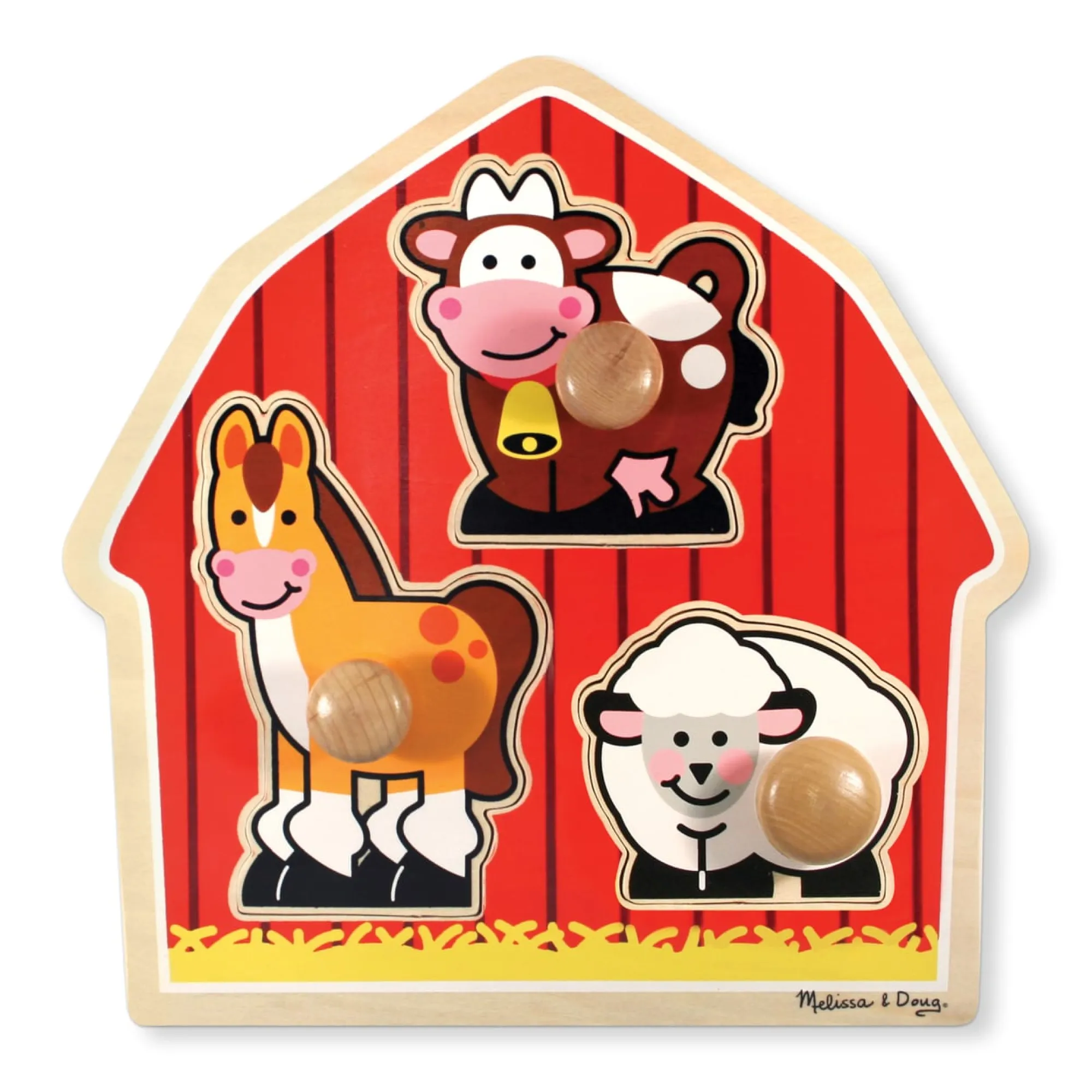 Barnyard Animals Jumbo Knob Puzzle - 3 Pieces>Melissa & Doug Sale