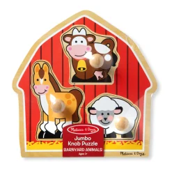 Barnyard Animals Jumbo Knob Puzzle - 3 Pieces><noscript><img width=
