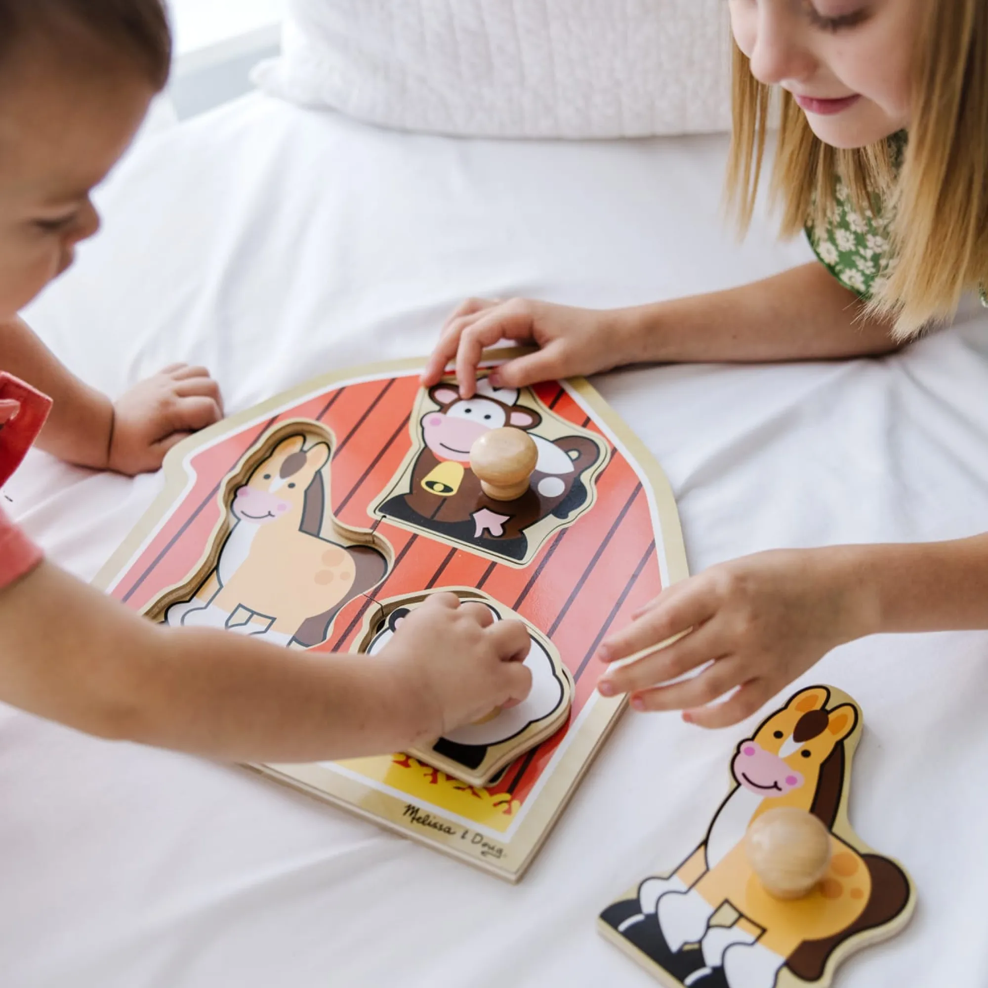 Barnyard Animals Jumbo Knob Puzzle - 3 Pieces>Melissa & Doug Sale