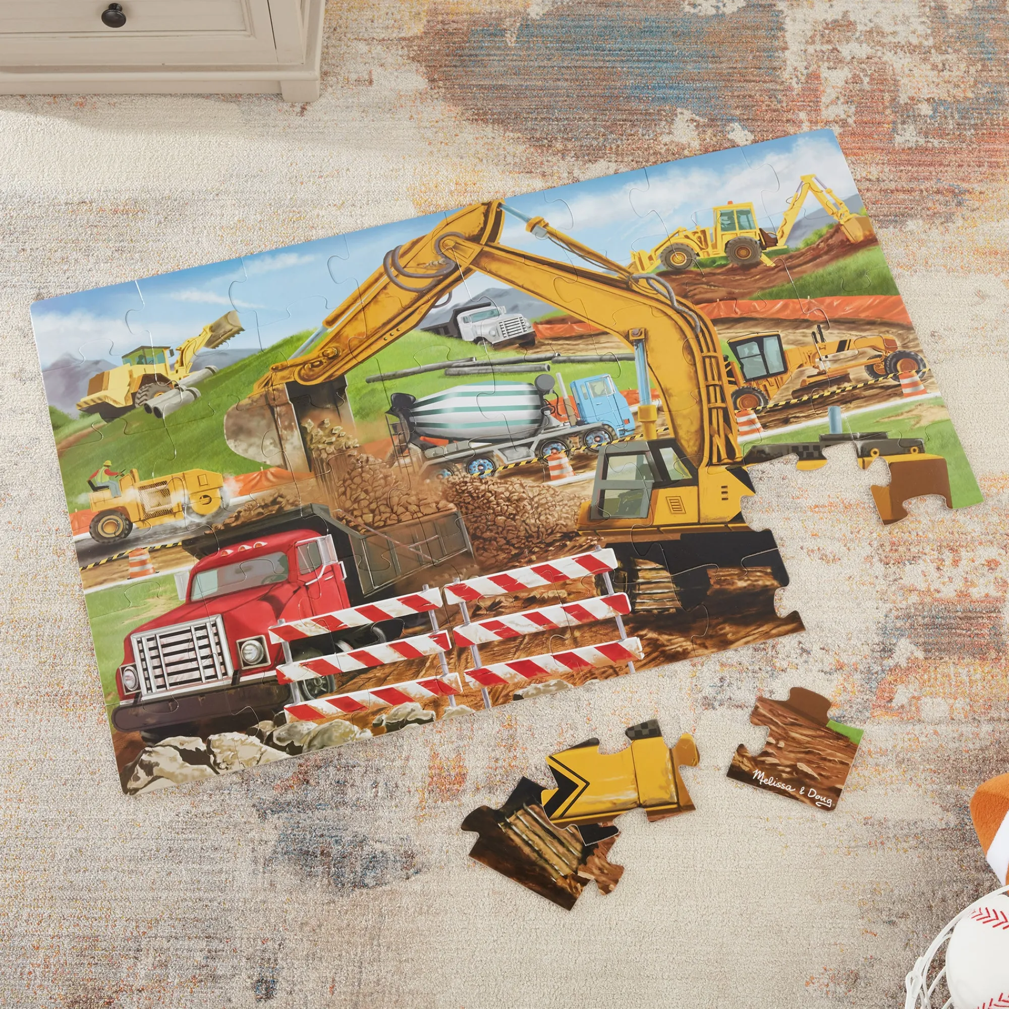 Building Site Floor Puzzle - 48 Pieces>Melissa & Doug Best