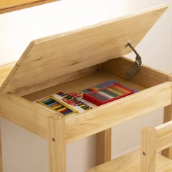 Child's Lift-Top Desk & Chair - Honey><noscript><img width=