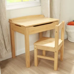 Child's Lift-Top Desk & Chair - Honey><noscript><img width=