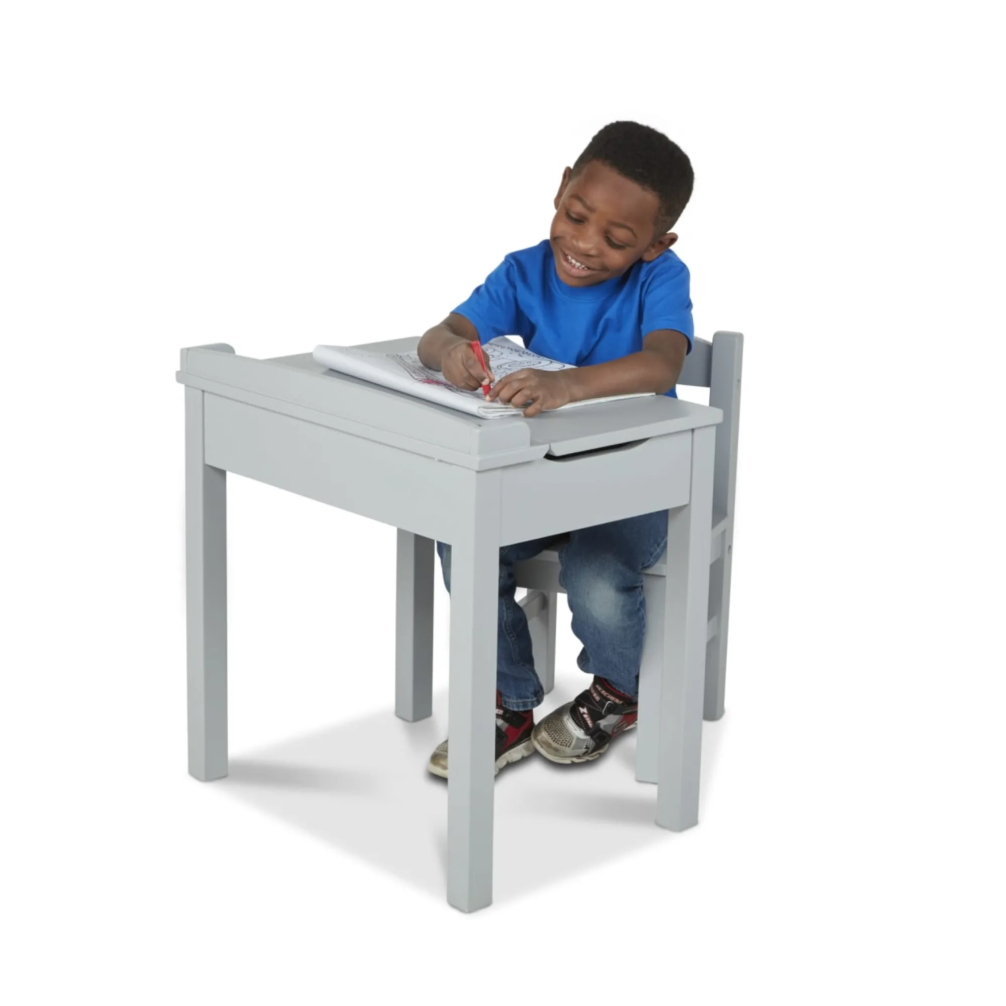 Child's Lift-Top Desk & Chair - Gray>Melissa & Doug Clearance