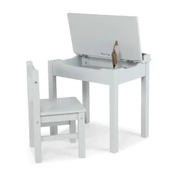 Child's Lift-Top Desk & Chair - Gray><noscript><img width=
