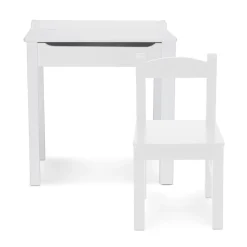 Child's Lift-Top Desk & Chair - White><noscript><img width=