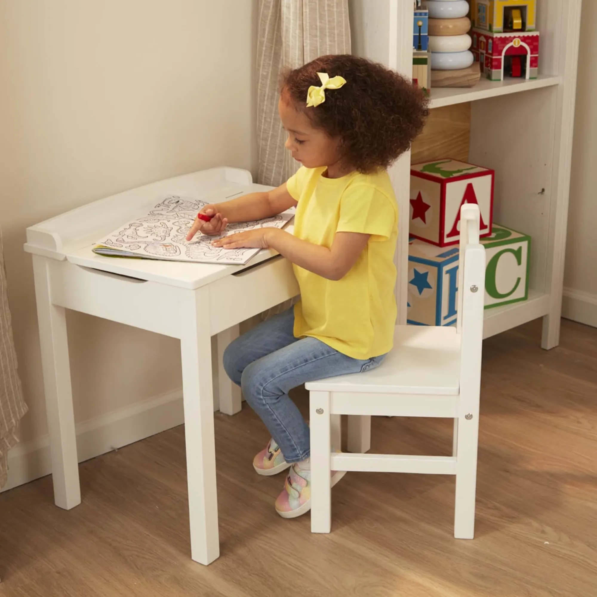 Child's Lift-Top Desk & Chair - White>Melissa & Doug Best