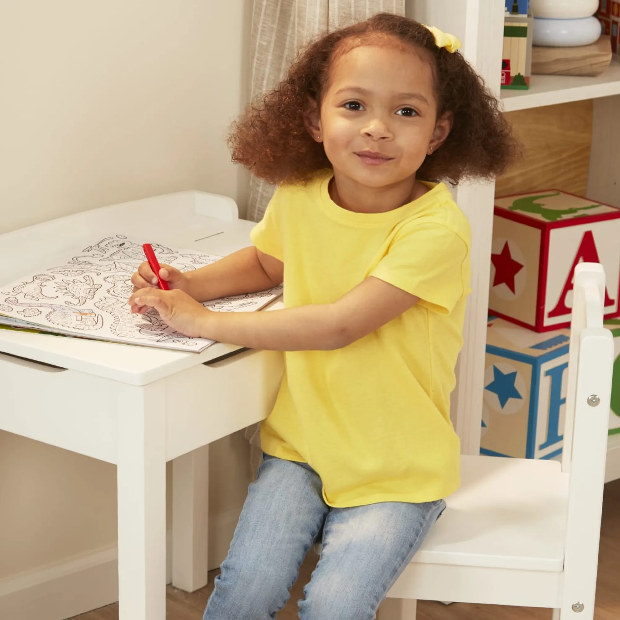 Child's Lift-Top Desk & Chair - White>Melissa & Doug Best