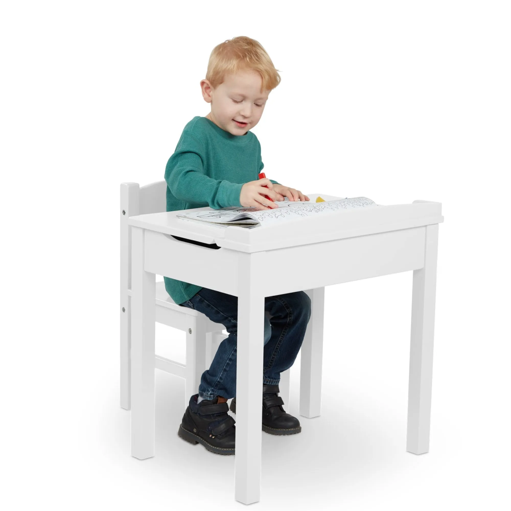 Child's Lift-Top Desk & Chair - White>Melissa & Doug Best