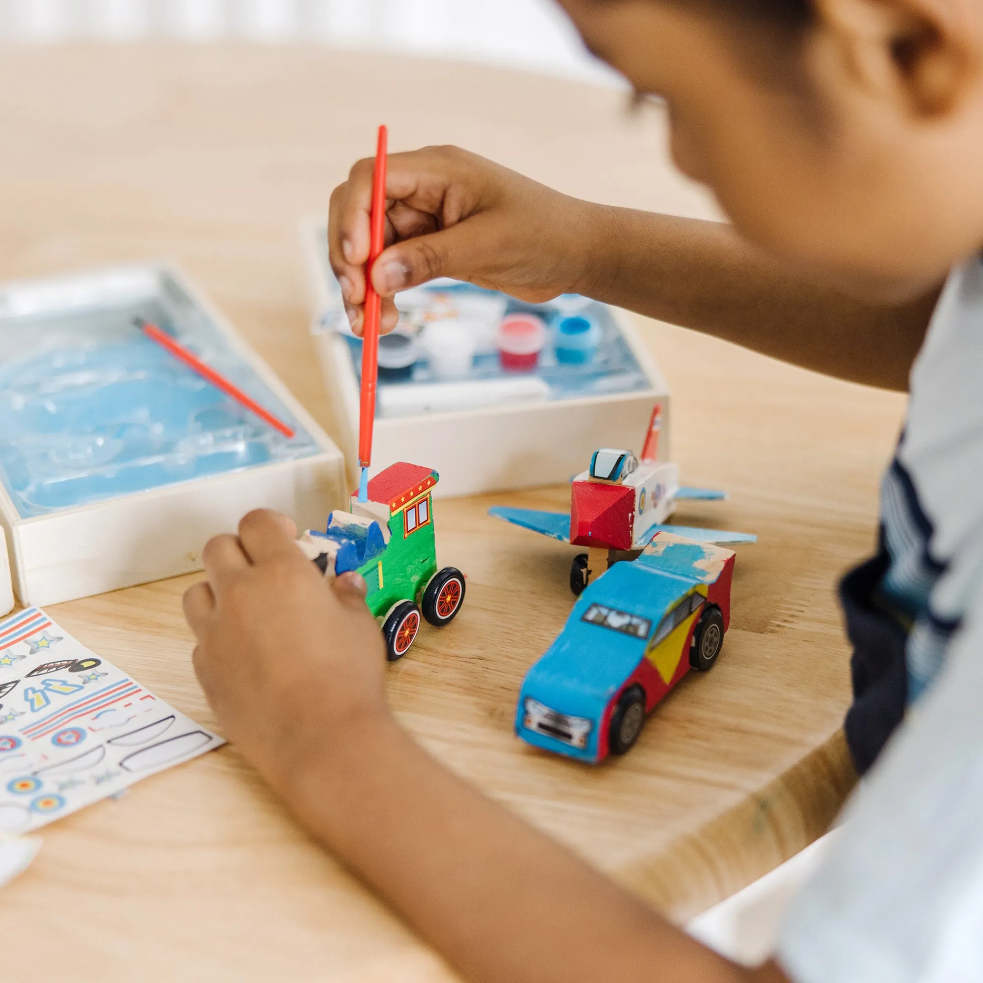 Createed by Me!™ Vehicle Craft Kit 3-Pack: Plane, Train, Race Car>Melissa & Doug Clearance