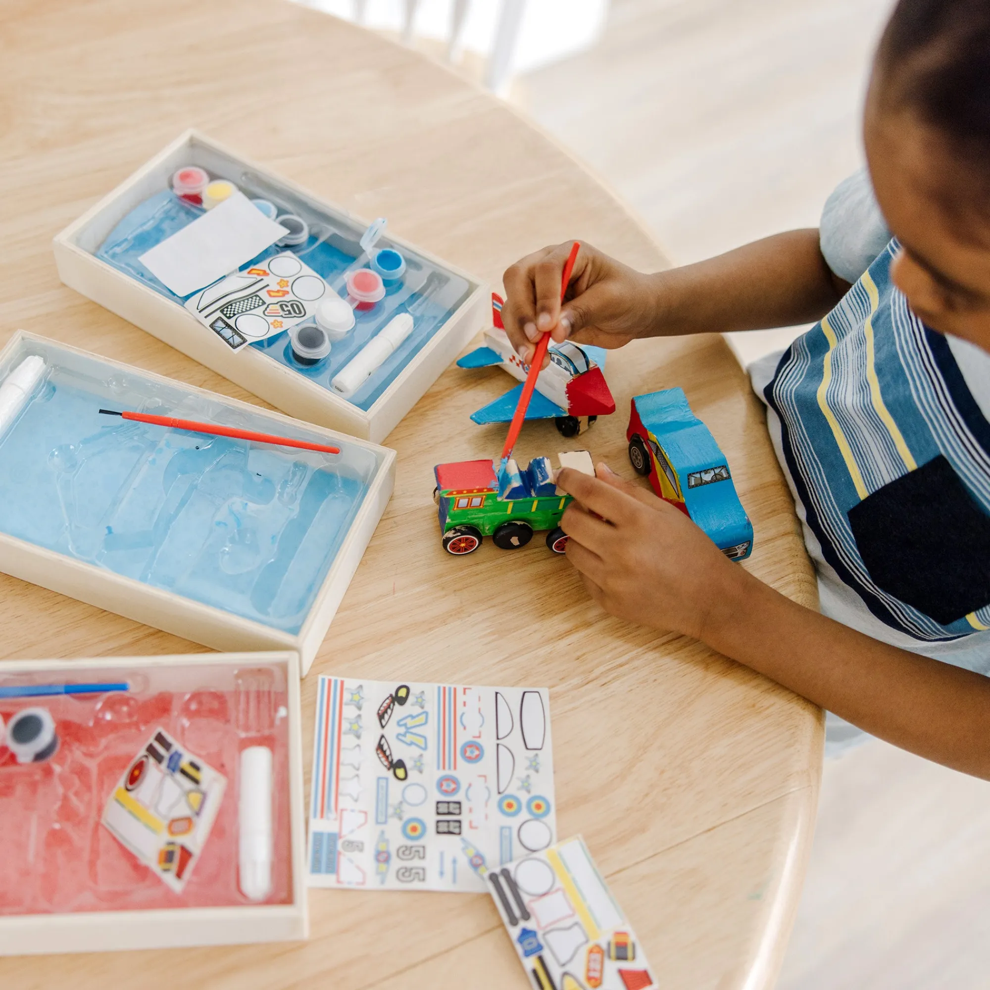 Createed by Me!™ Vehicle Craft Kit 3-Pack: Plane, Train, Race Car>Melissa & Doug Clearance
