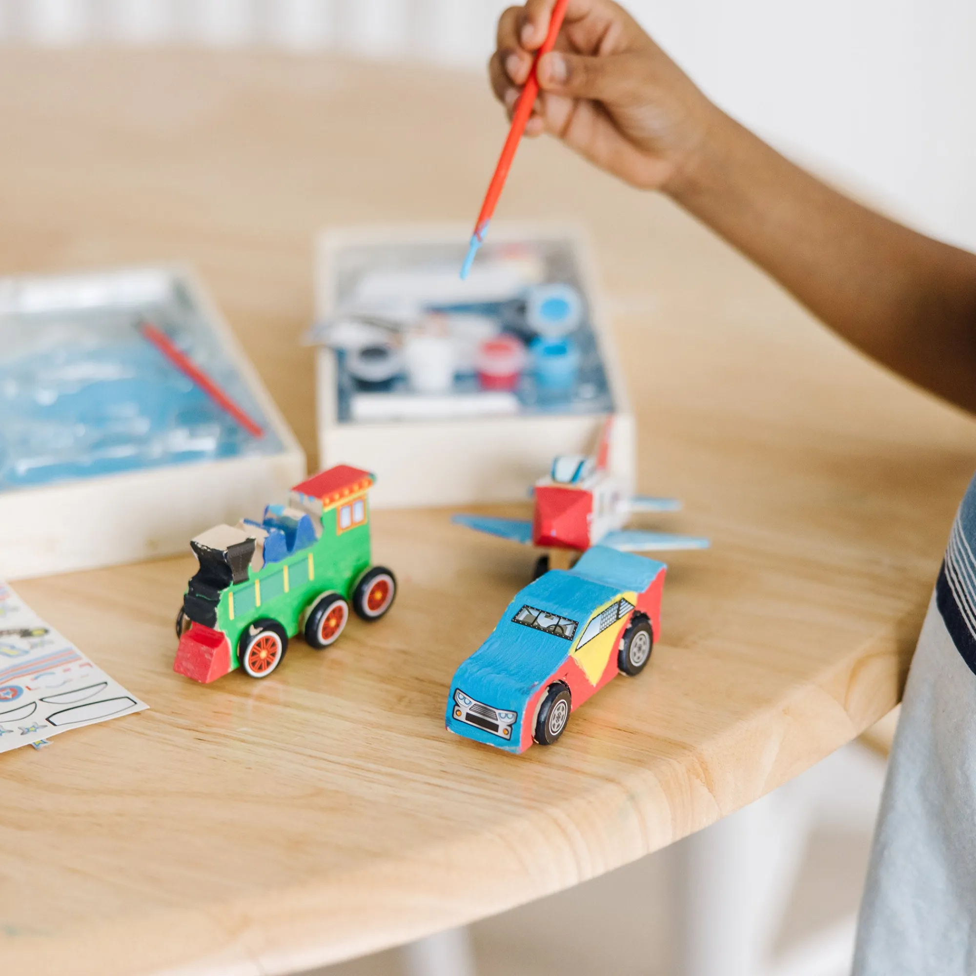 Createed by Me!™ Vehicle Craft Kit 3-Pack: Plane, Train, Race Car>Melissa & Doug Clearance