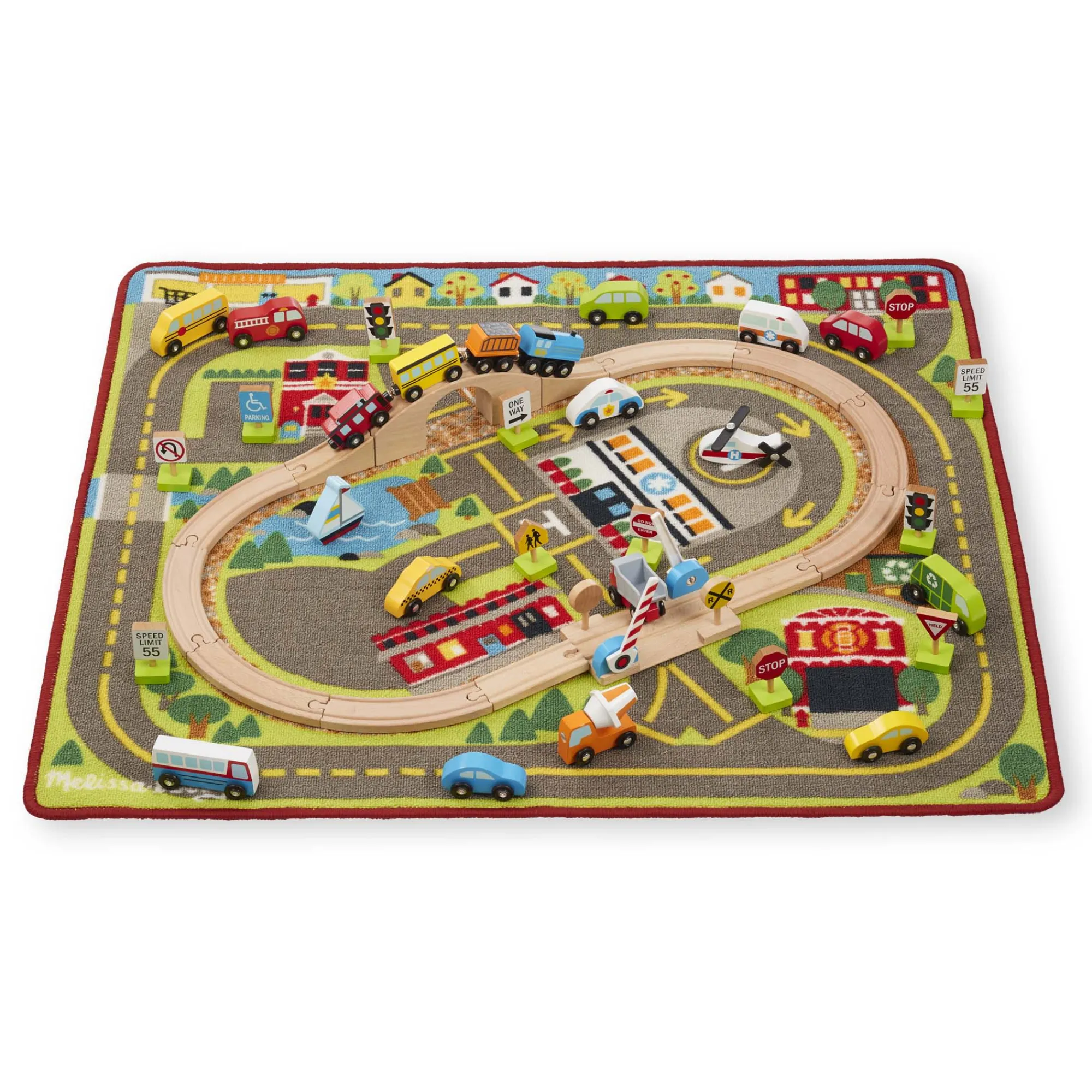 Deluxe Multi-Vehicle Activity Rug Play Set>Melissa & Doug