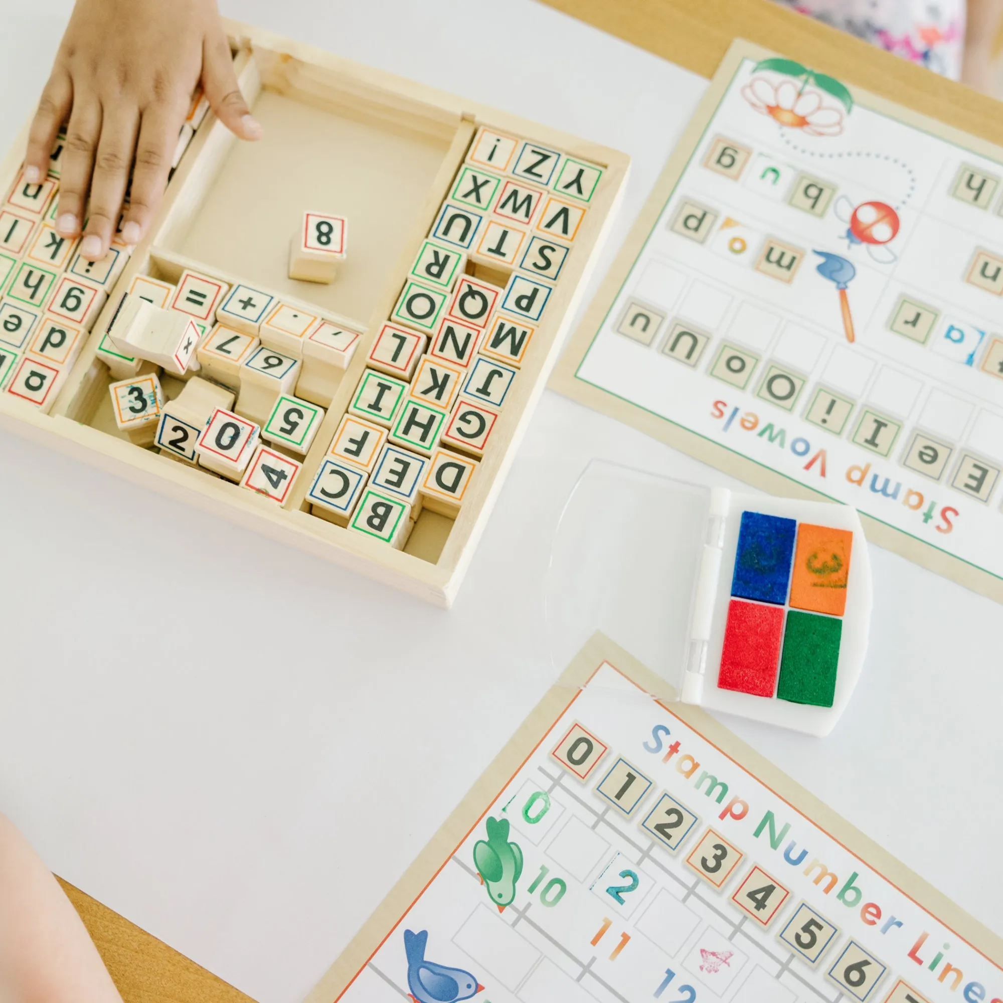 Deluxe Wooden Stamp Set - ABCs 123s>Melissa & Doug New