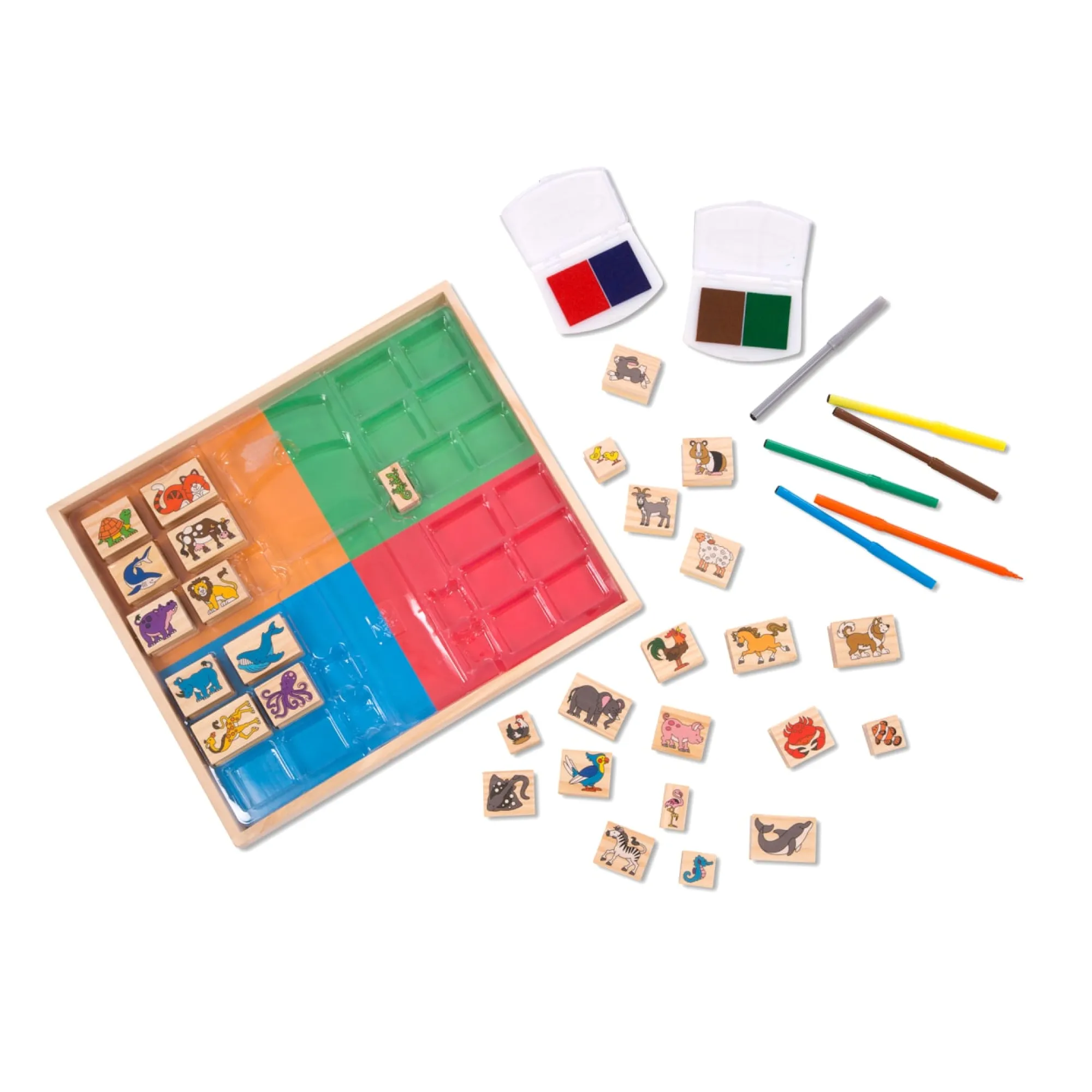 Deluxe Wooden Stamp Set - Animals>Melissa & Doug New