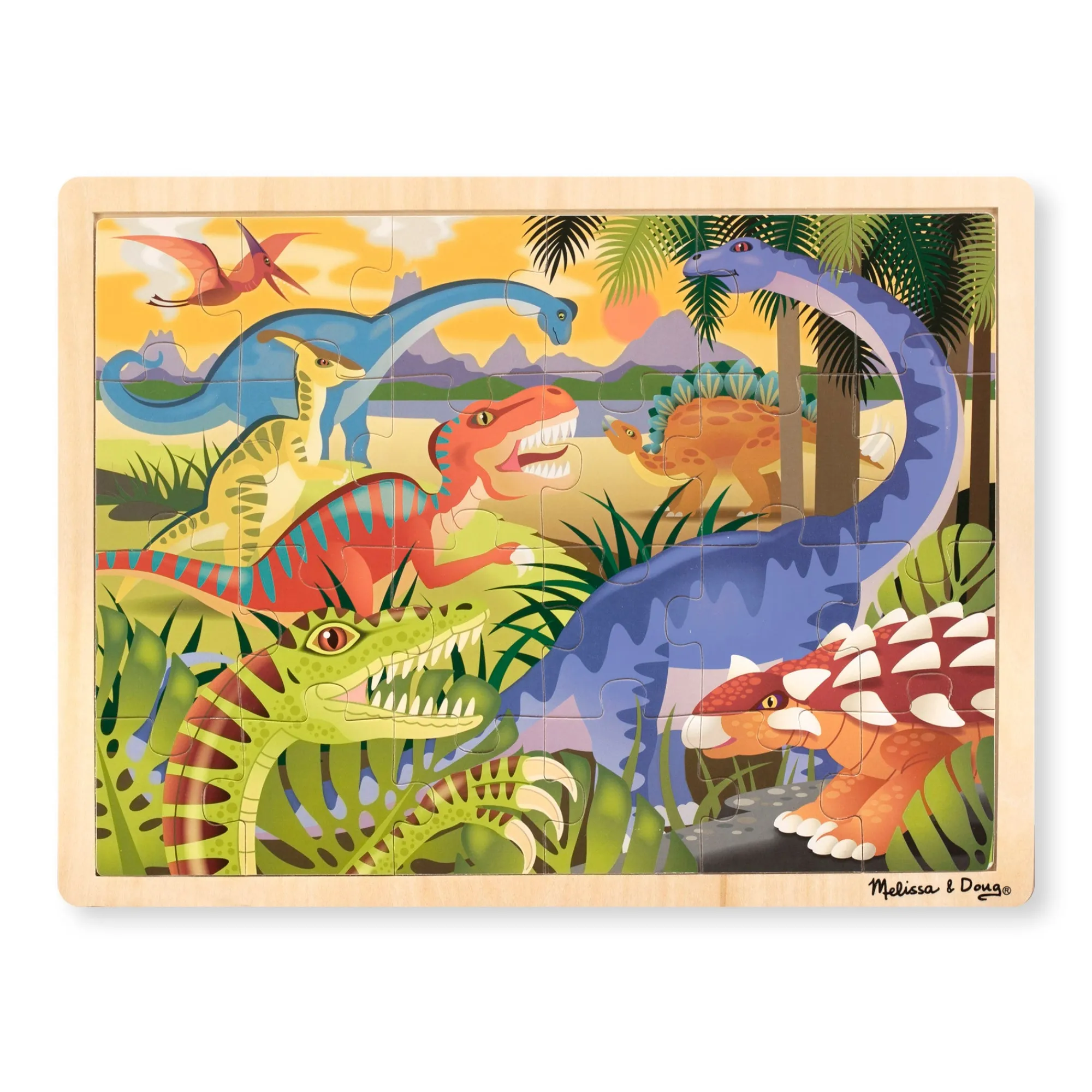 Dinosaur Wooden Jigsaw Puzzle - 24 Pieces>Melissa & Doug Sale