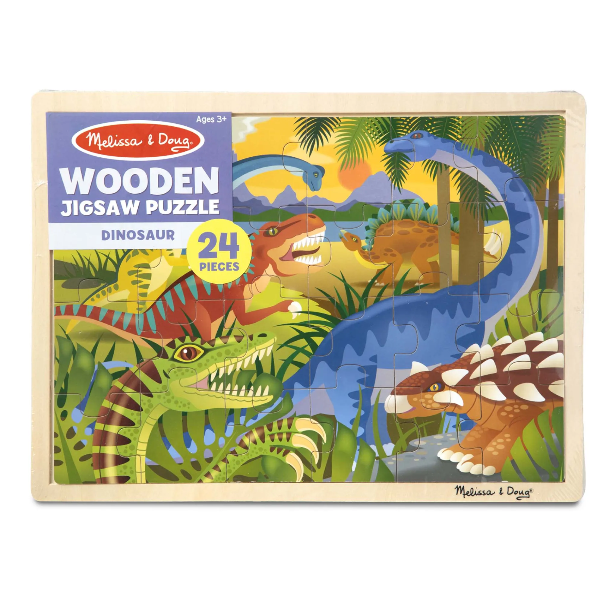 Dinosaur Wooden Jigsaw Puzzle - 24 Pieces>Melissa & Doug Sale