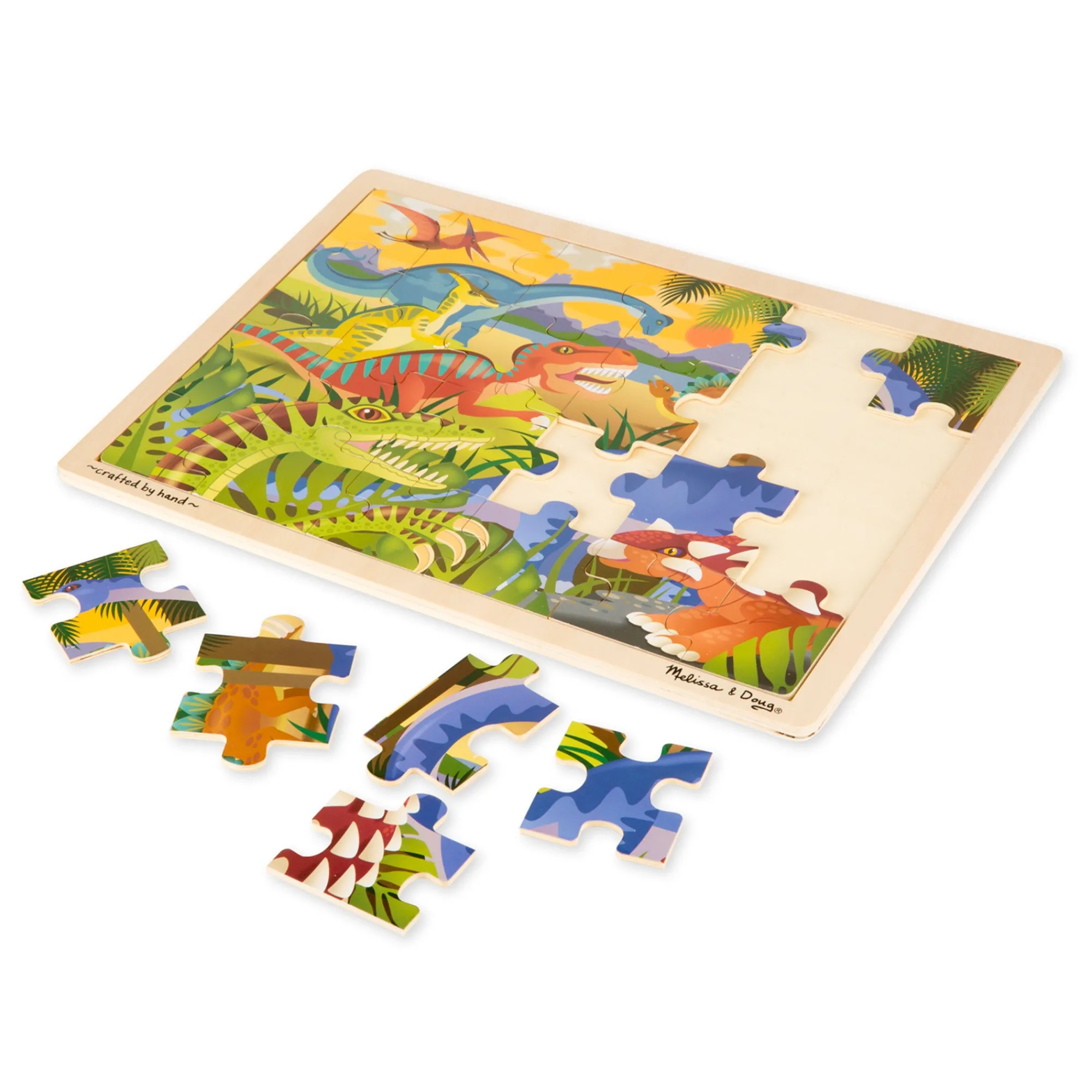 Dinosaur Wooden Jigsaw Puzzle - 24 Pieces>Melissa & Doug Sale