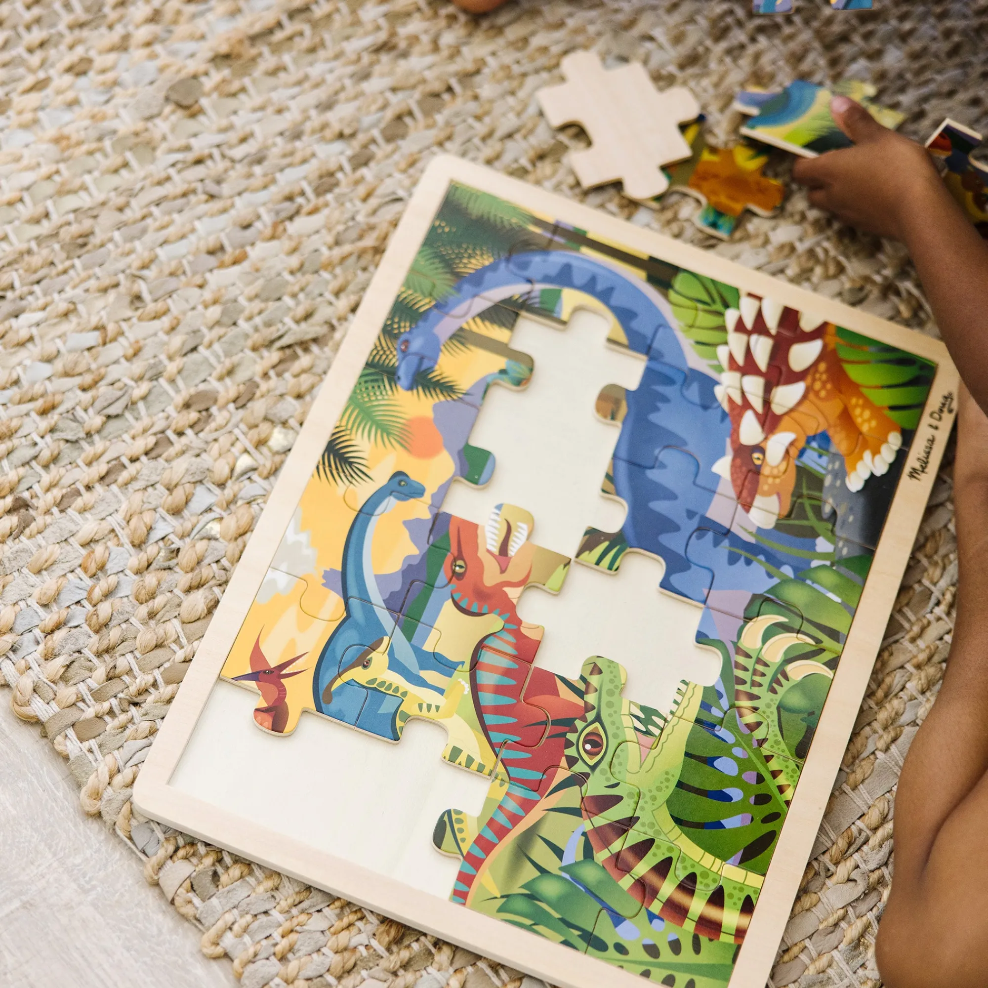 Dinosaur Wooden Jigsaw Puzzle - 24 Pieces>Melissa & Doug Sale