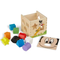 Disney Mickey Mouse & Friends Wooden Shape Sorting Cube><noscript><img width=