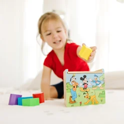 Disney Mickey Mouse & Friends Wooden Shape Sorting Cube><noscript><img width=