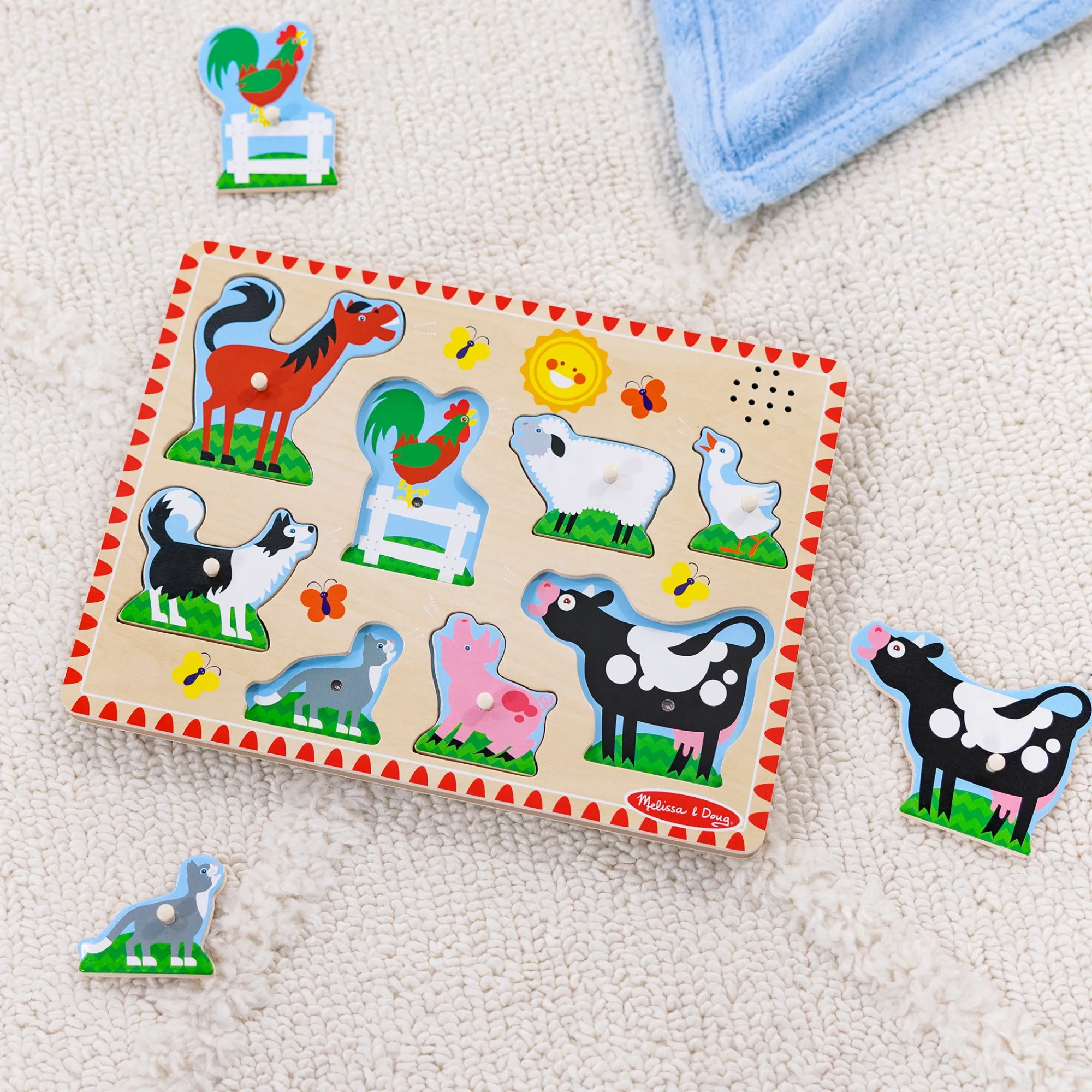 Farm Animals Sound Puzzle - 8 Pieces>Melissa & Doug Hot