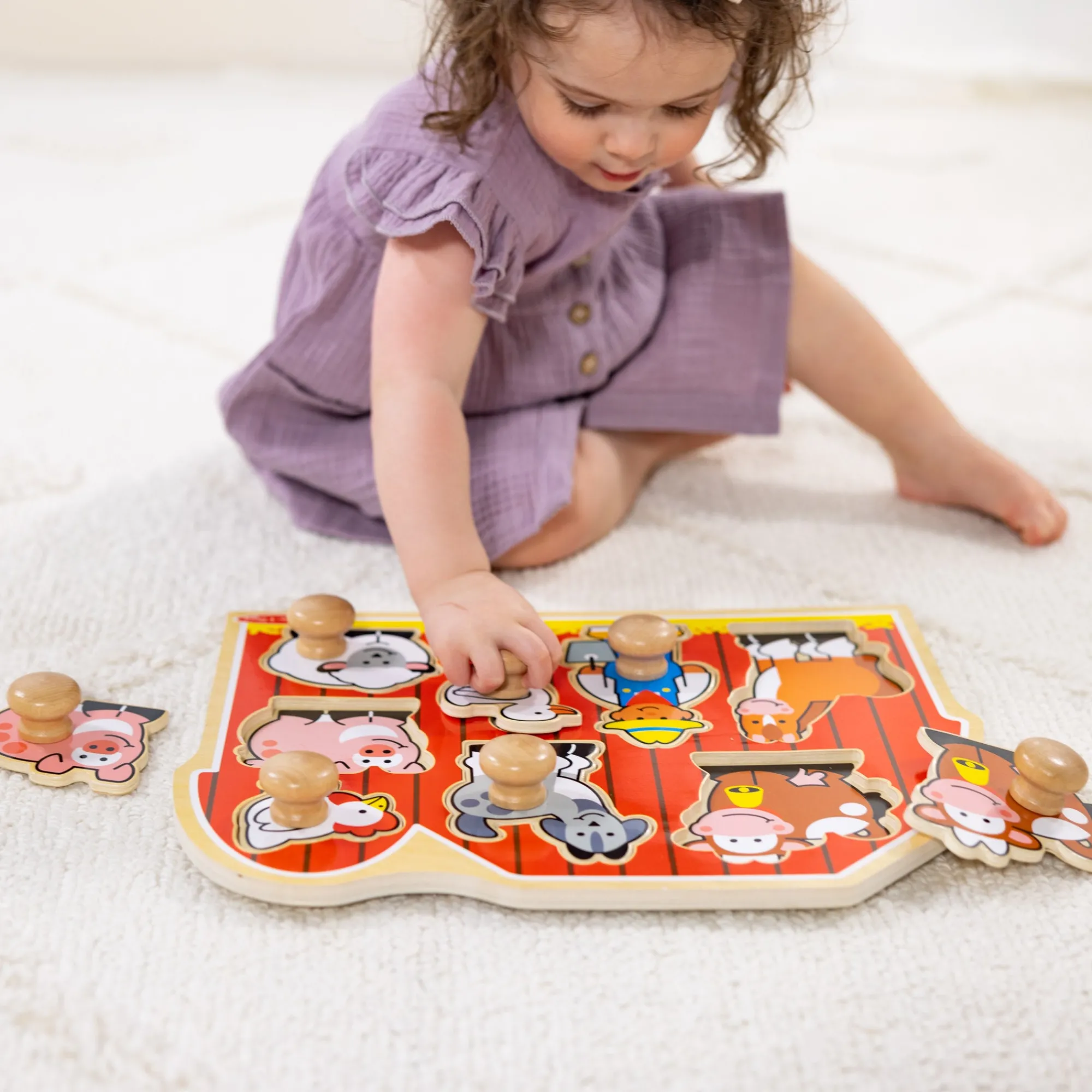 Farm Friends Jumbo Peg Puzzle - 8 Pieces>Melissa & Doug Discount
