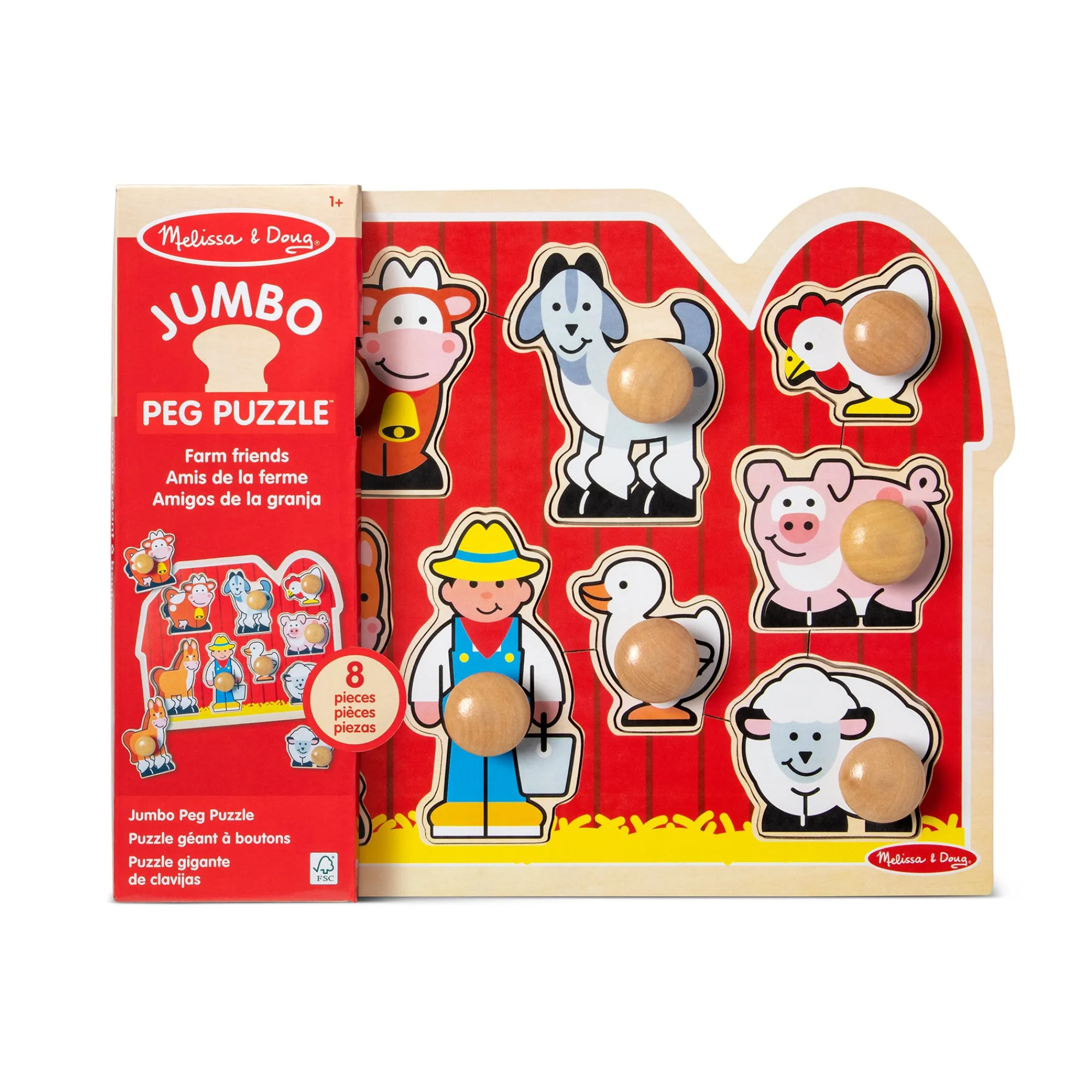 Farm Friends Jumbo Peg Puzzle - 8 Pieces>Melissa & Doug Discount