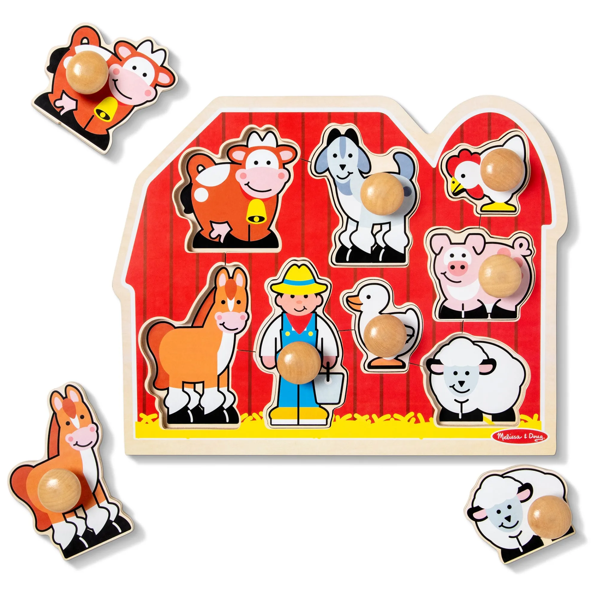 Farm Friends Jumbo Peg Puzzle - 8 Pieces>Melissa & Doug Discount