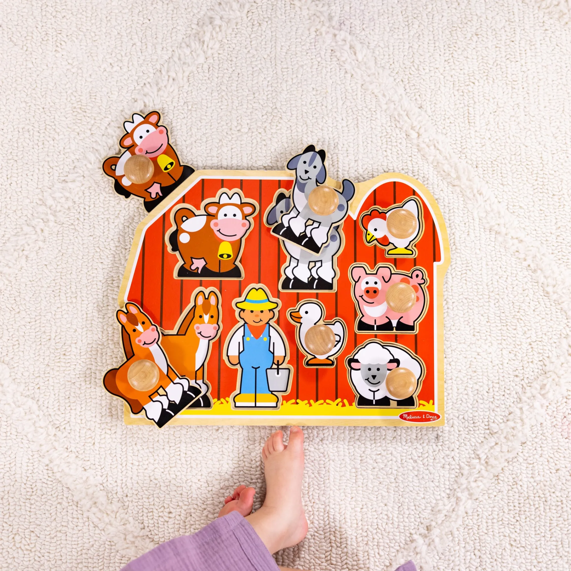 Farm Friends Jumbo Peg Puzzle - 8 Pieces>Melissa & Doug Discount