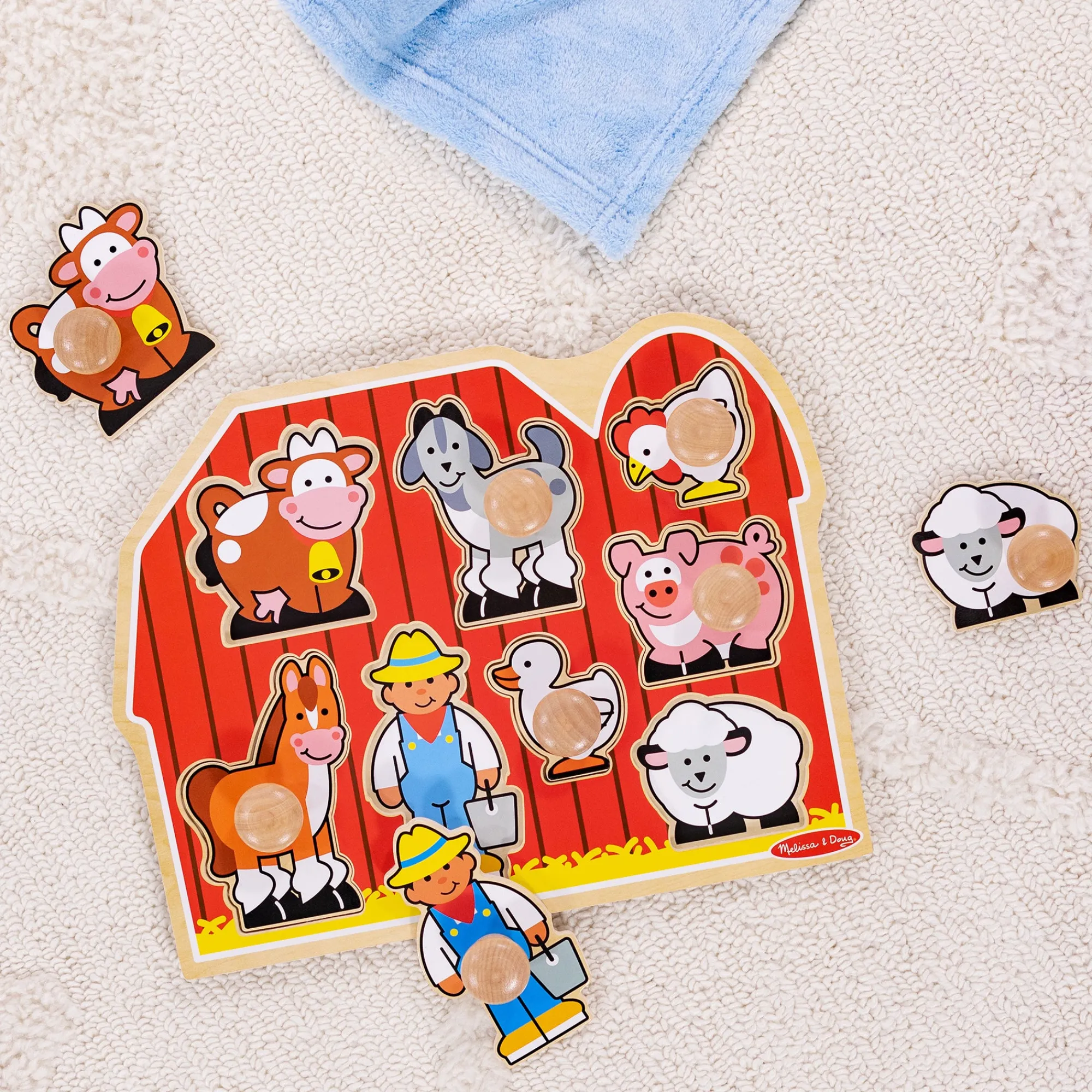Farm Friends Jumbo Peg Puzzle - 8 Pieces>Melissa & Doug Discount