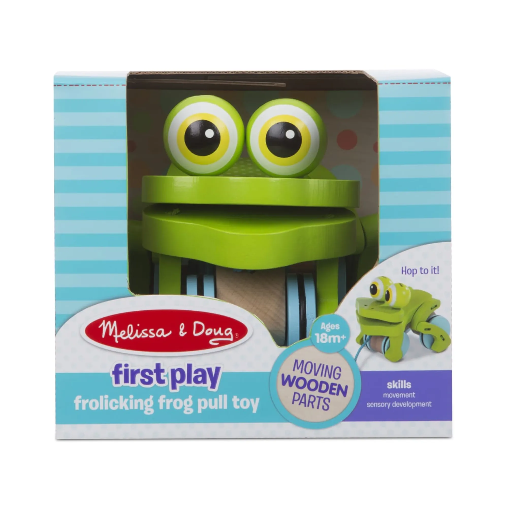 First Play Frolicking Frog Wooden Pull Toy>Melissa & Doug Outlet