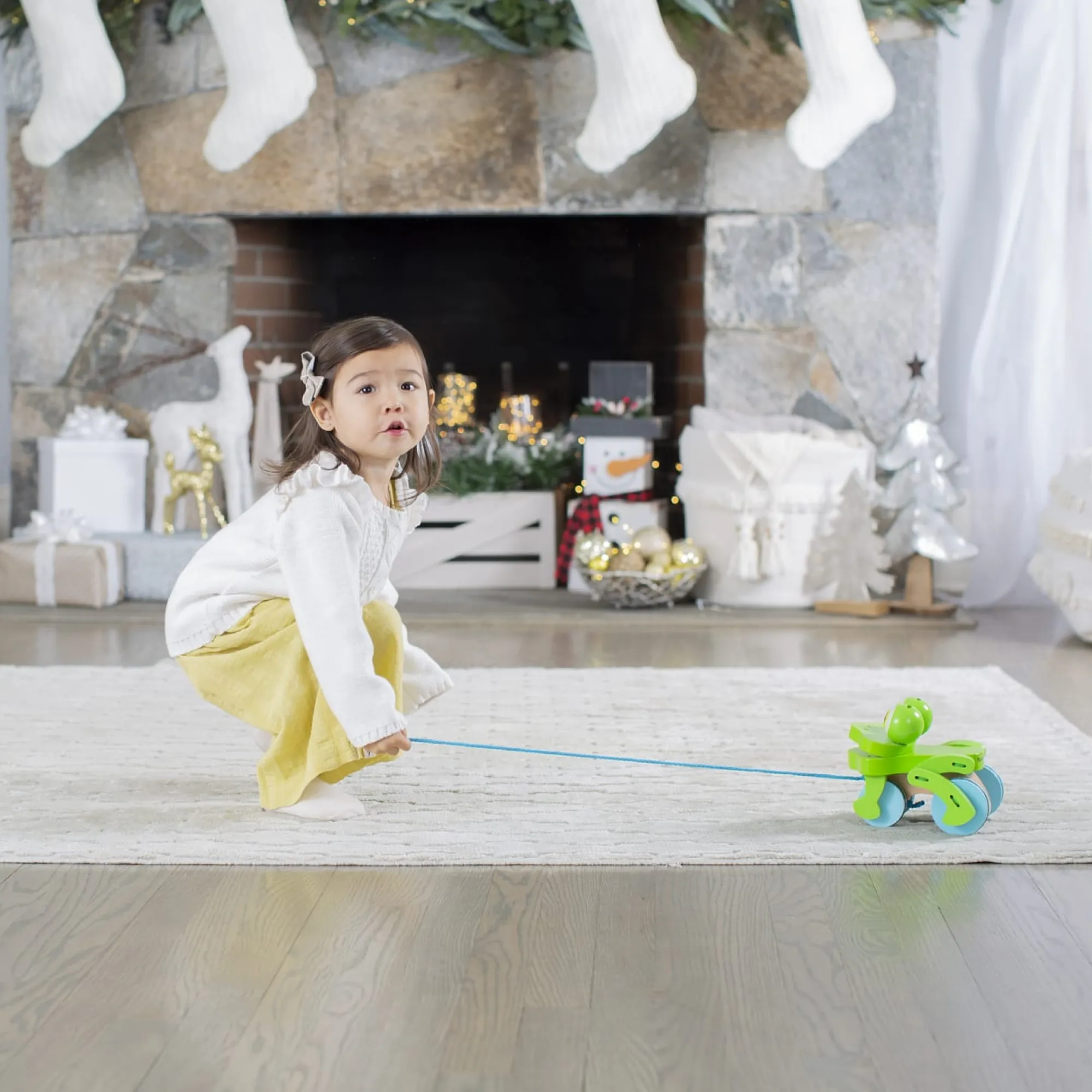 First Play Frolicking Frog Wooden Pull Toy>Melissa & Doug Outlet