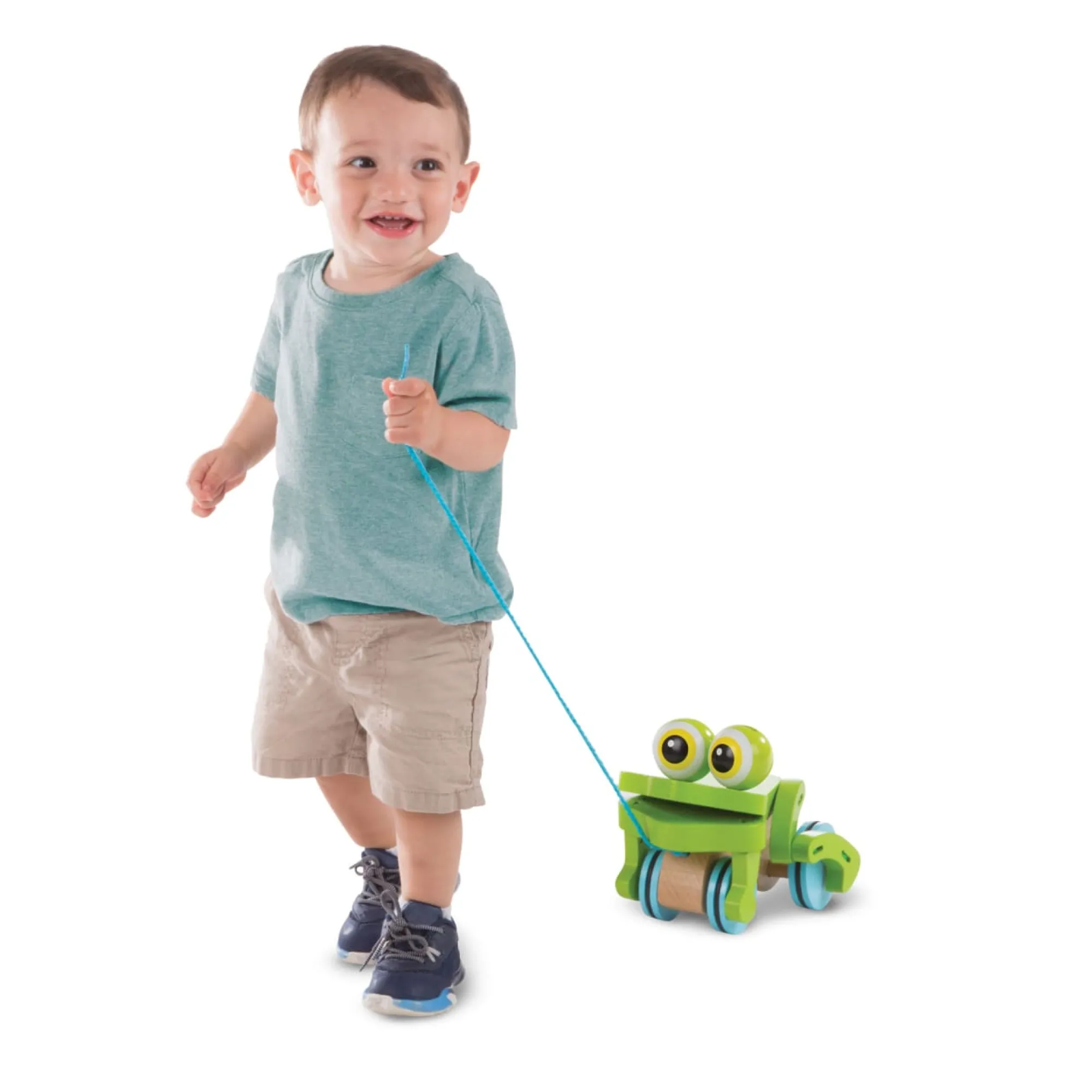 First Play Frolicking Frog Wooden Pull Toy>Melissa & Doug Outlet