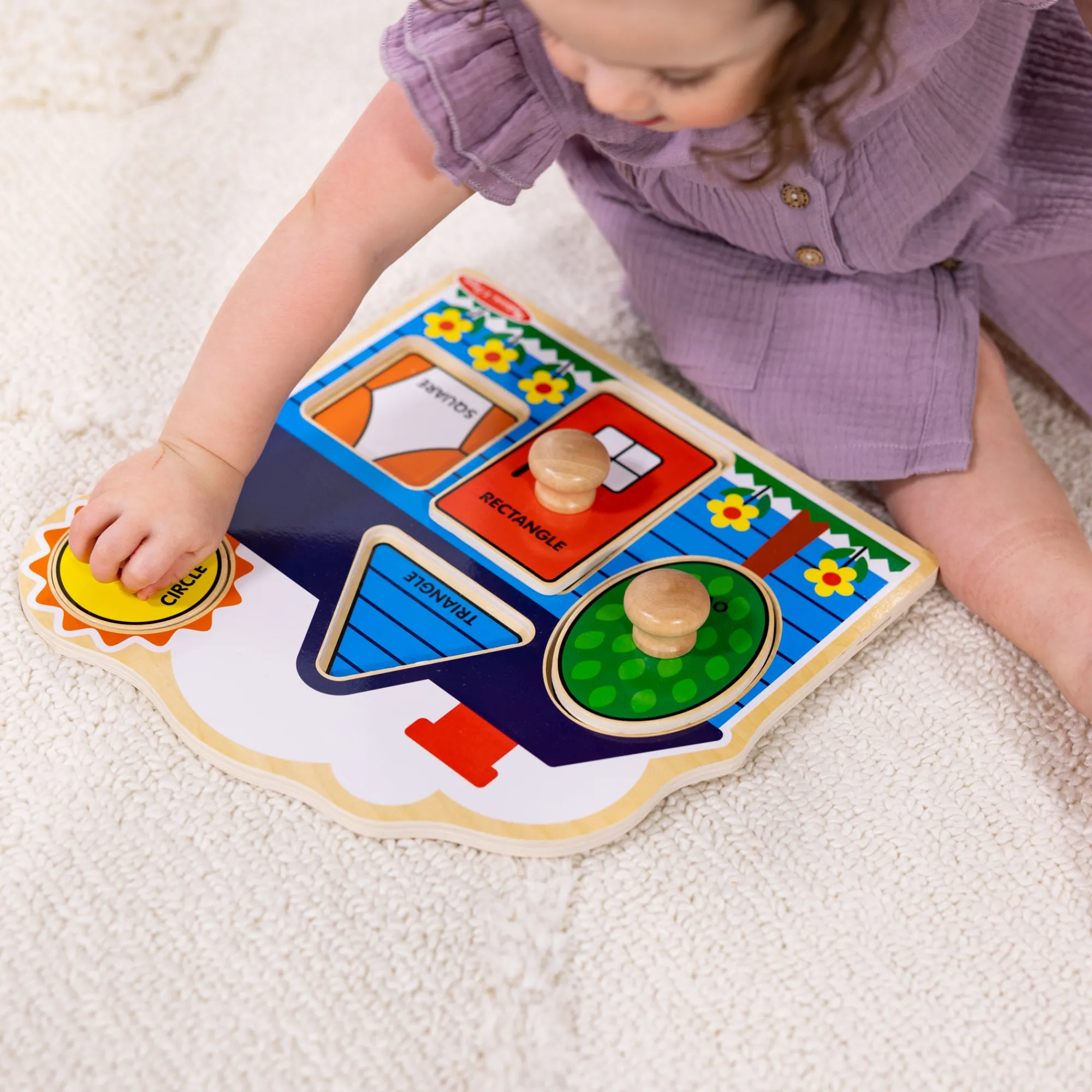 First Shapes Jumbo Peg Puzzle - 5 Pieces>Melissa & Doug