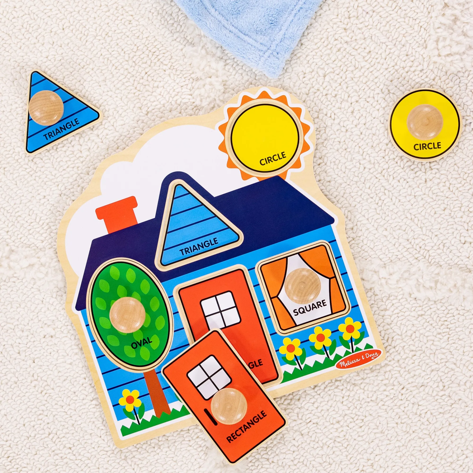 First Shapes Jumbo Peg Puzzle - 5 Pieces>Melissa & Doug
