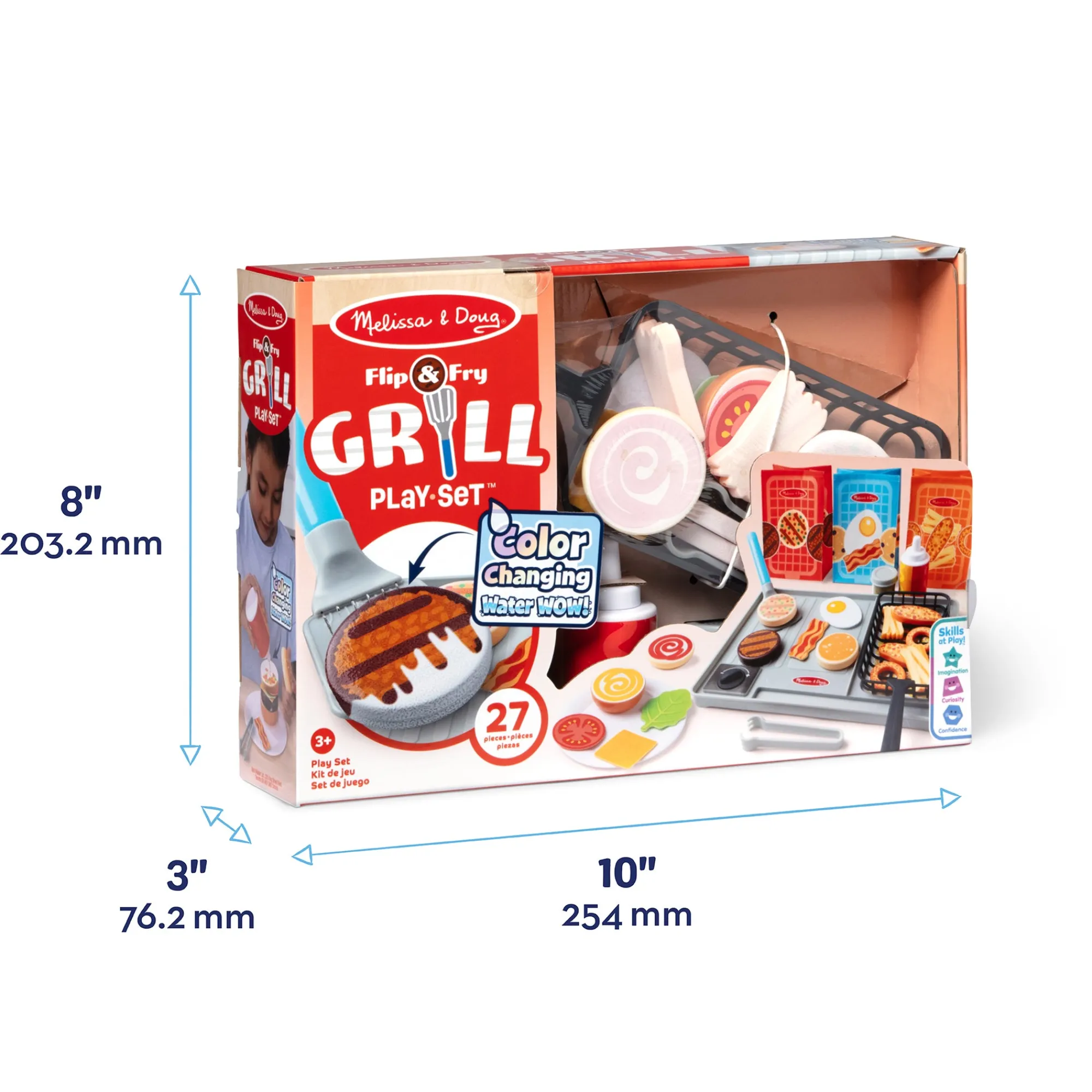 Flip & Fry Grill Play Set with Color Changing Water WOW!>Melissa & Doug New