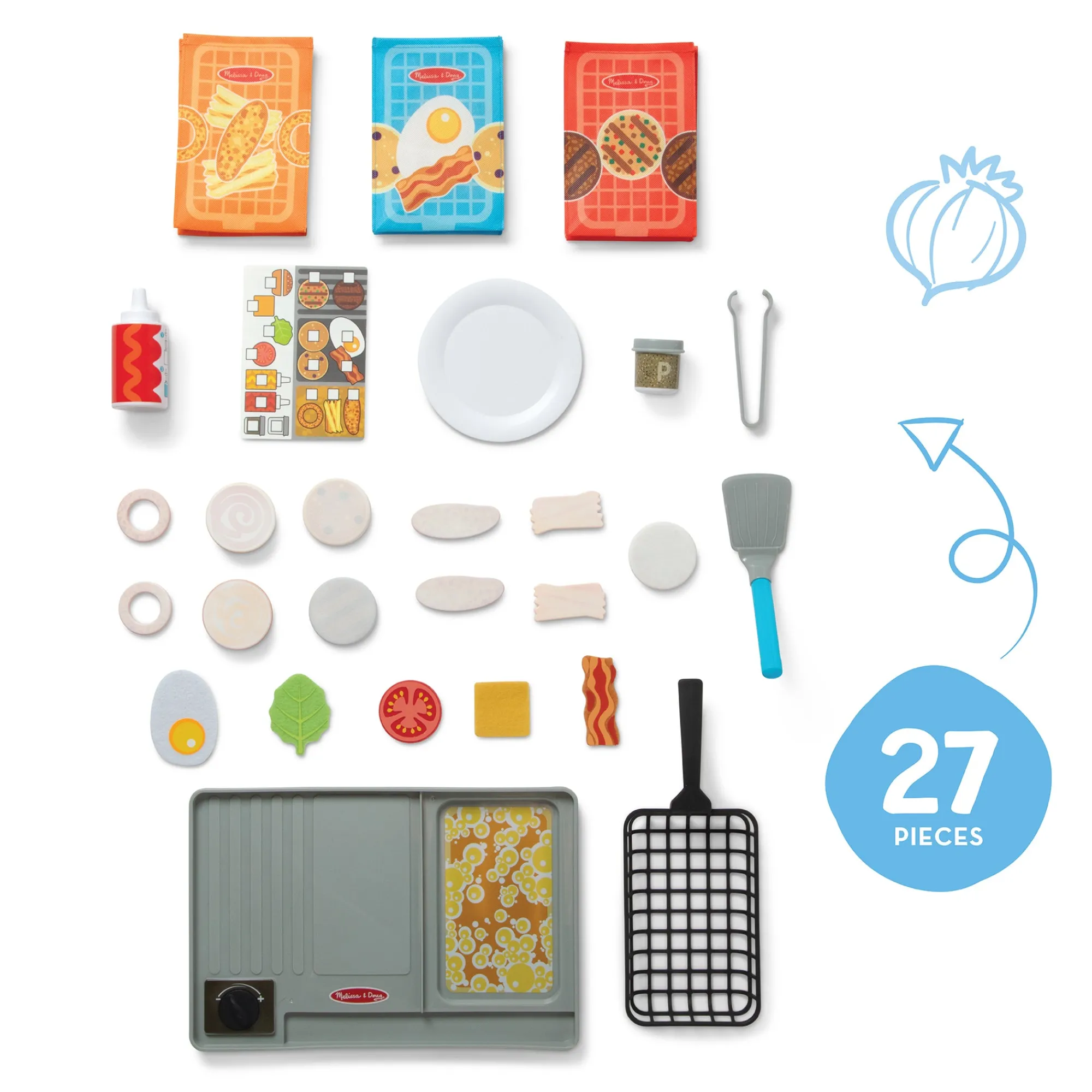 Flip & Fry Grill Play Set with Color Changing Water WOW!>Melissa & Doug New