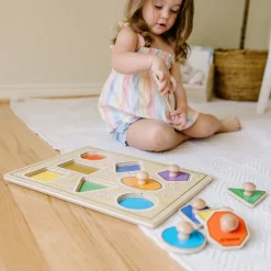 Geometric Shapes Deluxe Jumbo Peg Puzzle - 8 Pieces><noscript><img width=