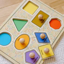 Geometric Shapes Deluxe Jumbo Peg Puzzle - 8 Pieces><noscript><img width=