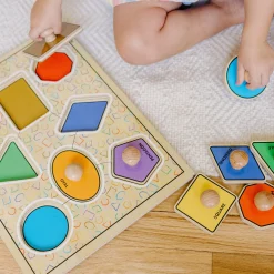 Geometric Shapes Deluxe Jumbo Peg Puzzle - 8 Pieces><noscript><img width=