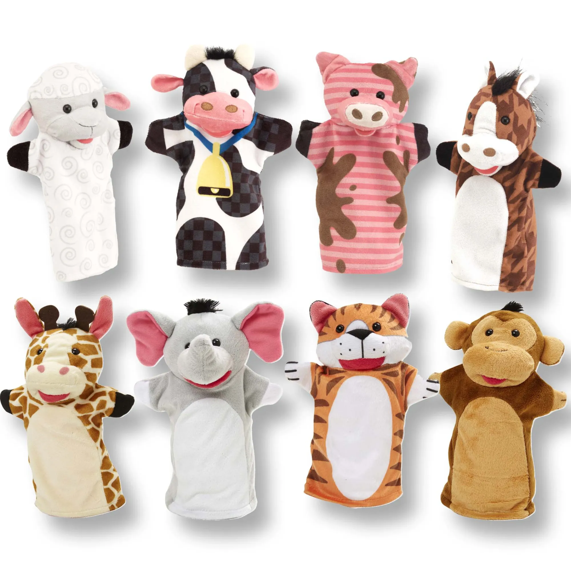 Hand Puppet 2-Pack: Farm Friends, Zoo Friends>Melissa & Doug Clearance