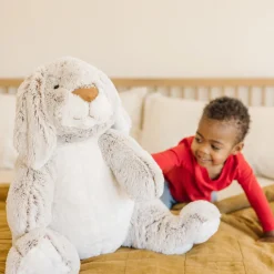 Jumbo Burrow Bunny Stuffed Plush Animal><noscript><img width=