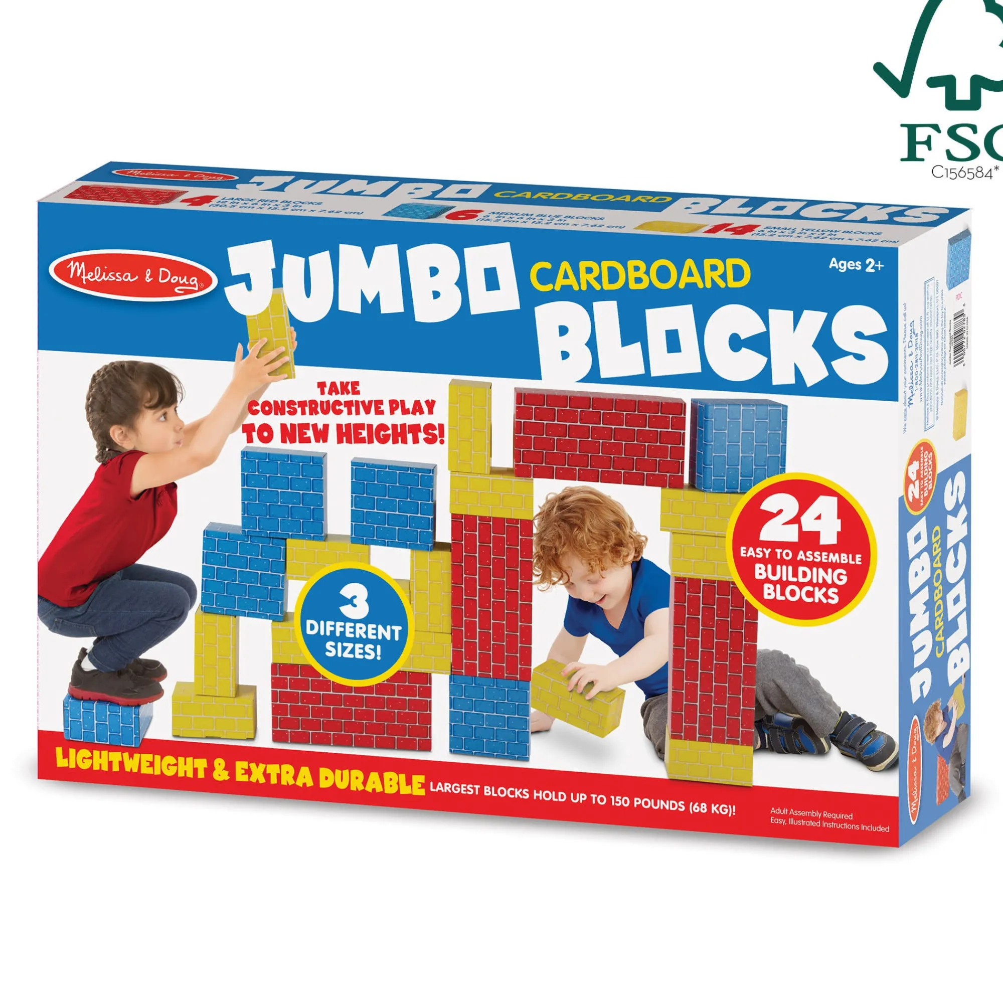 Jumbo Cardboard Blocks - 24 Pieces>Melissa & Doug Sale
