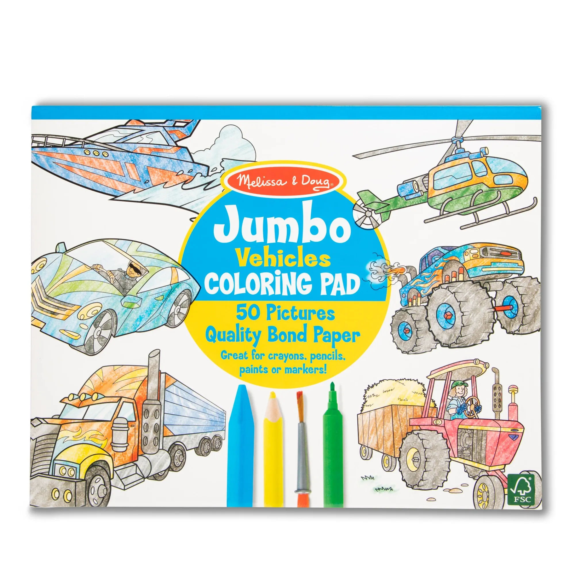 Jumbo Coloring Pad - Vehicles>Melissa & Doug Online