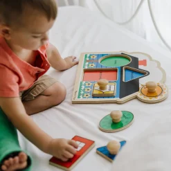 Jumbo Knob Wooden Puzzles Bundle - Shapes and Barn><noscript><img width=