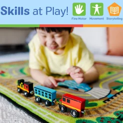 Magnetic Wooden Train Cars><noscript><img width=